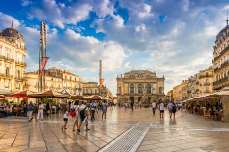 Place de la Comedie in Montpellier, Herault, Languedoc in Occitanie, Franceのeditorial素材