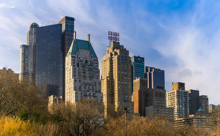 Skyline from Central Park in winter in Manhattan, New York, USA