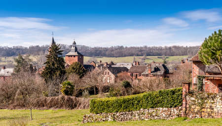 Medieval Village of Collonges-la-Rouge in New Aquitaine, France