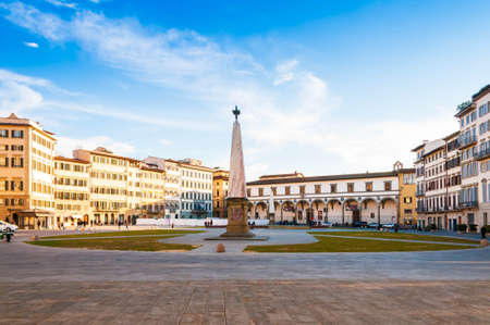 March 2, 2011: Piazza Santa Maria Novella and its obelisk, in Florence, Tuscany in Italyのeditorial素材