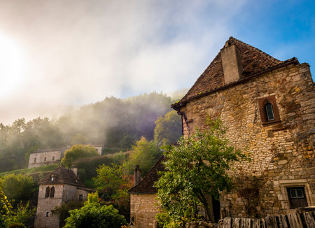 Beautiful medieval village of Saint-Cirq-Lapopie in the Lot in Occitanie, France