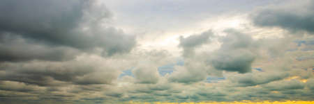 A very heavy and stormy sky in Occitanie, in the south of Franceの写真素材