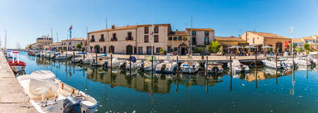 Village of Marseillan in summer, in HÃ©rault in Occitanie, Franceのeditorial素材