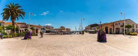 Village of Marseillan in summer, in HÃ©rault in Occitanie, Franceのeditorial素材