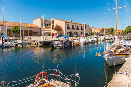 Village of Marseillan in summer, in HÃ©rault in Occitanie, Franceのeditorial素材