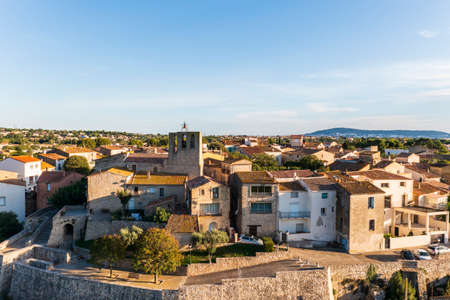 Town center of Balaruc le Vieux, in Languedoc, Occitanie, Franceの写真素材