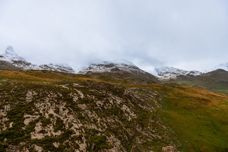 Col du Pourtalet at 1794 meters, and the plateau of AnÃ©ou, in the Ossau valley, in the Pyrenees...