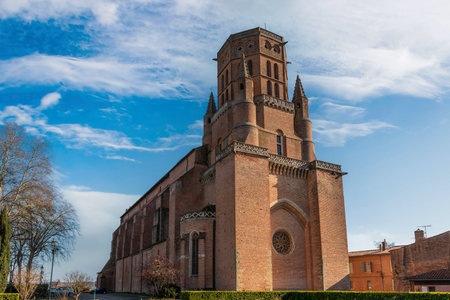 Saint Alain de Lavaur Cathedral, in the Tarn, in Occitanie, Franceの写真素材
