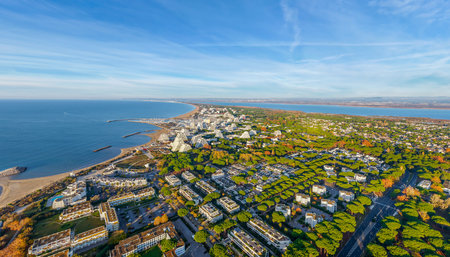 The seaside resort of La Grande Motte, in the Hérault department, in the Occitanie region, France.の写真素材
