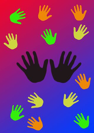 Colourful Hands Background Wallpaperの写真素材