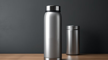 Stainless Steel Insulated Water Bottles on Tableの素材