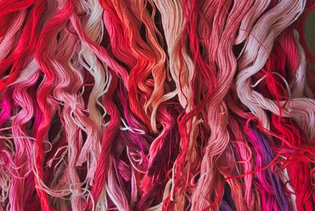 color chart of red cotton thread for embroidery