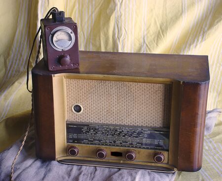 vintage radio set (TSF) LIRAR model Consulの写真素材