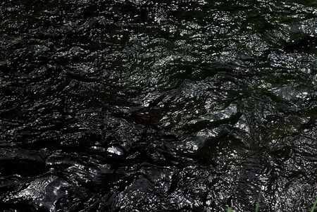 black water surface like oil, reflection effectの写真素材