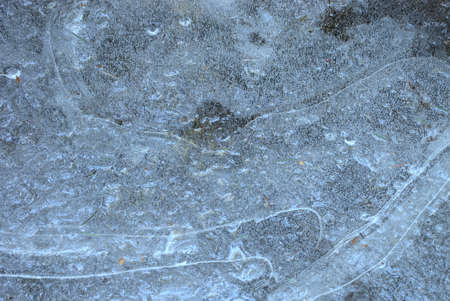 frozen water texture with bubbles insideの写真素材