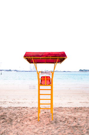 Lifeguard Station at Corniche beach, Abu Dhabiの写真素材