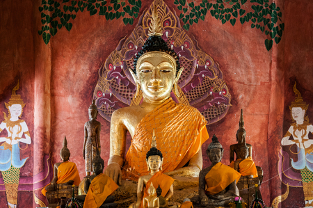 Old Buddha statues in Loei province, Thailand. Northeastern style Buddha Statuesの写真素材