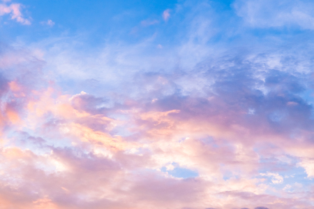 Pinky evening sky, vanilla skyの写真素材
