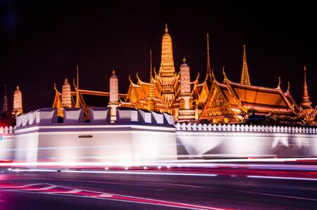Bangkok Grand Palace at night.のeditorial素材