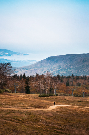 Jozankei Autumn Scenery, Sapporo,  Hokkaido, Japanの写真素材