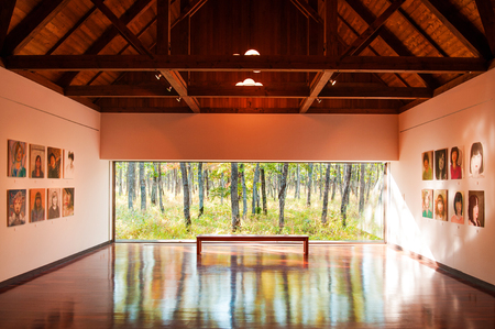 Oct 7, 2014 Obihiro, Hokkaido, Japan : Rokkatei Nakasatsunai Art Village, The nice art museum in the pine forest.のeditorial素材