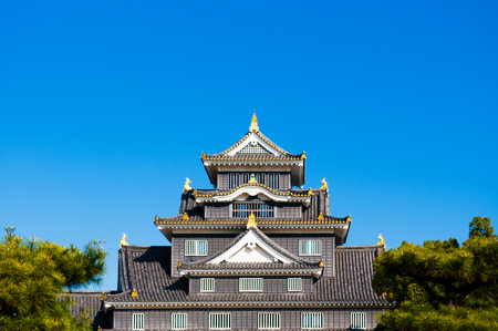 Facade of Okayama Castle, Japanのeditorial素材