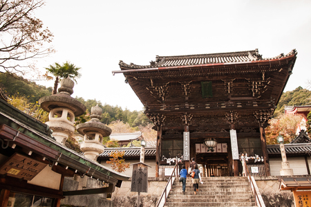 OCT 29, 2011 Nara, JAPAN : Hasedera Temple is located in the mountains and was founded in 6th century. Famous for cherry blossom and autumn foliage.のeditorial素材