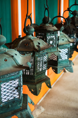 OCT 30, 2011 Nara, Japan : Brass Lantern of Kasuga Taisha in Nara, Japanのeditorial素材