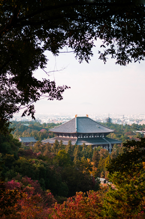 The main hall of  Todaiji Temple view from distance.のeditorial素材