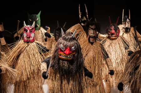 JAN 22, 2014 Akita, Japan : Namahage mask, traditional giant mask - ancient culture of Akita perfecture, Tohoku, Japanのeditorial素材