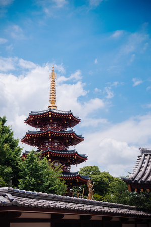 JUNE 27, 2014 - Kawasaki, Japan : Beautiful architecture of Five storey Japanese pagoda of Kawasaki Daishi Temple, Kawasaki, Japan.のeditorial素材