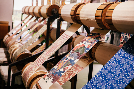 JAN 28, 2013 Naha,Okinawa, JAPAN : Okinawa  handmade textile using for traditional Kimono or cultural costumeのeditorial素材