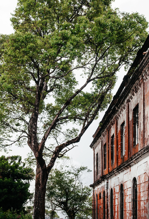 Baguio City, Philippines : Dominican Hill Retreat House OR Diplomat Hotel, an abandoned structure and a reportedly haunted place at top Dominican Hillのeditorial素材