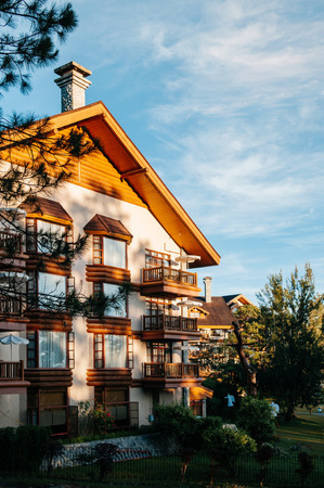 NOV 22, 2012 Baguio, Luzon island, Phillippines : Beautiful Manor Camp John Hay in pine forest...