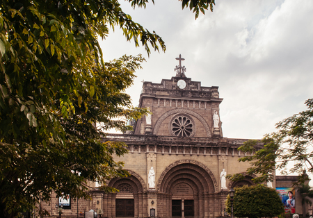 NOV 20, 2012 Manila, Philippines : Old historic beautiful Manila Metropolitan Cathedral-Basilica.のeditorial素材