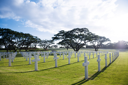 NOV 22, 2012 Manila, Philippines : Manila American Cemetery and Memorial. the largest number of graves of any cemetery for U.S. personnel killed during World War II.のeditorial素材