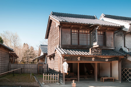 DEC 12, 2012 Chiba, JAPAN - Old traditional Edo house at Boso No Mura Open air museum, Edo town ancient villageのeditorial素材