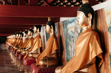 Beautiful Old Buddha sculptures in Wat Phra Mahathat Nakhon Si Thammarat, Thailandのeditorial素材