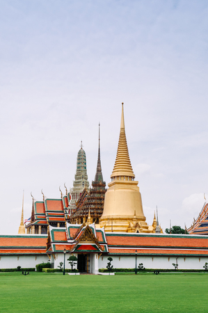 Beautiful elegant Famous scene of Wat Phra Kaew - Emerald Buddha Temple in Bangkok Grand Palaceのeditorial素材