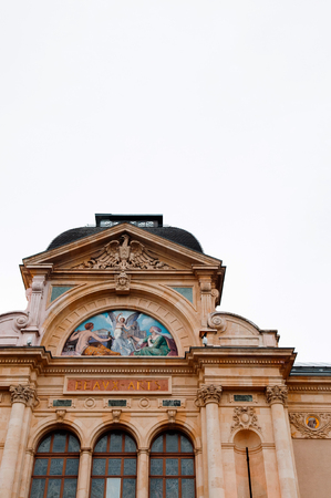 SEP 26, 2013 Neuchatel, Switzerland - Old vintage buildings facade of Museum of Arts and History...