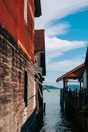 Koh Lanta City, Koh Lanta old town wooden ocean house in fisherman villageの写真素材
