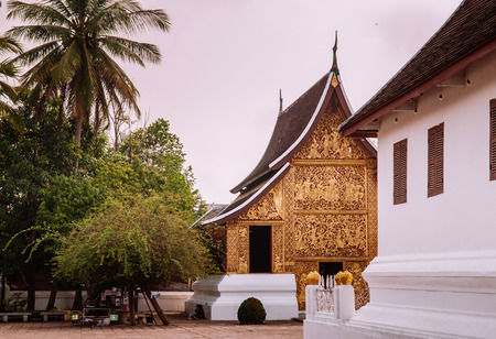 APR 5 Luang Prabang, Laos - Golden Buddha Hall near Main hall of Wat Xieng thongのeditorial素材