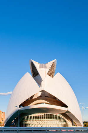 OCT 31, 2012 Valencia, Spain - Modern Architecture of City of Arts and Sciences under blue sky. Architecture designed by  Santiago Calatrava and Felix Candelaのeditorial素材
