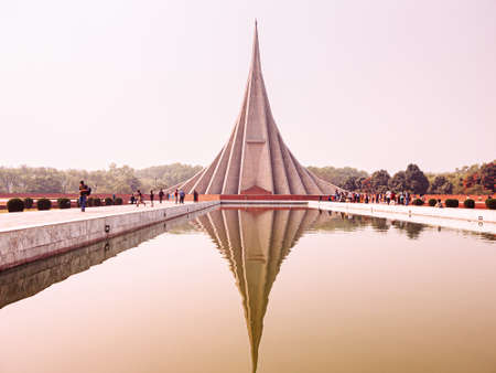 FEB 13,2012 Dhaka, Bangladesh - Pyramid shaped building of National Martyrs Monument. Bangladesh...