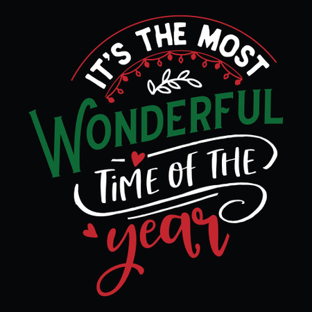 Its the most wonderful time of the year, Christmas Tee Print, Merry Christmas, marry christmas typhography tshirt design, tee print, t shirt design, christmas Joy, jesusのイラスト素材