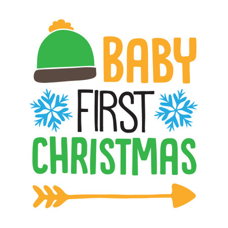 Baby First Christmas tshirt design vector, christmas typography, Christmas typography Tshirt design, christmas vectorのイラスト素材