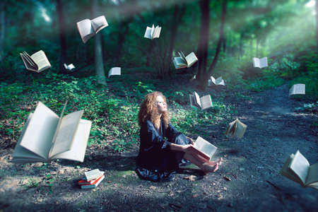 The magic forest of booksの写真素材