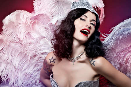 Burlesque diva performing burlesque show actの写真素材