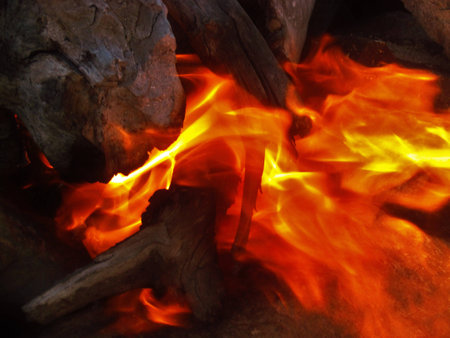 Beach BBQ Fireの写真素材