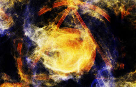 whispy sand and smoke colorful particles background with grainy lookの写真素材